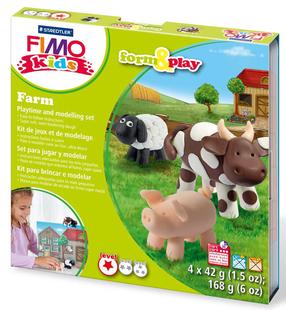 Rinkinys molinių figūrėlių gamybai, princesė Fimo Form & Play, ruda sp./balta sp./juoda sp., 168 g