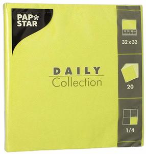 Popierinės servetėlės Pap Star Daily Collection, 32 cm x 32 cm, žaliosios citrinos sp., 20 vnt.
