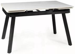 Valgomojo stalas išskleidžiamas John, balta sp./juoda sp., 120 - 180 cm x 85 cm x 76 cm