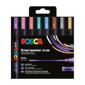 Universaalne markerite komplekt Posca Uni, ühepoolsed, mitmevärviline, 8 tk
