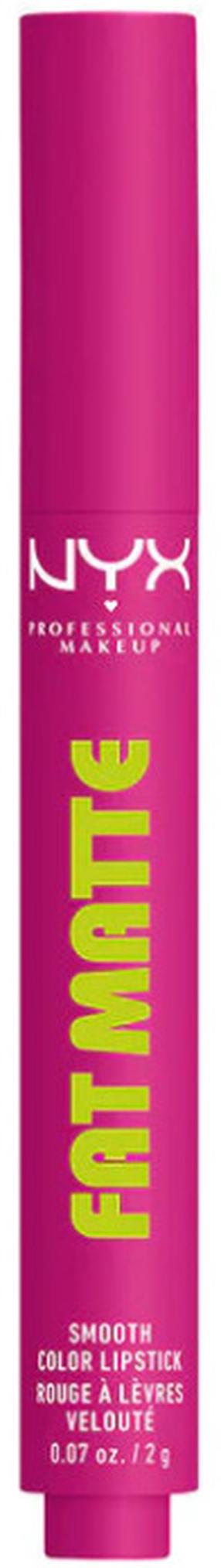 Lūpu krāsa NYX Professional Makeup Fat Matte, 7 g, fluffy fuchsia krās.