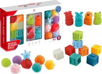Lavinimo žaislas ASKATO Block Buddies Balls, įvairių spalvų, 20 vnt.