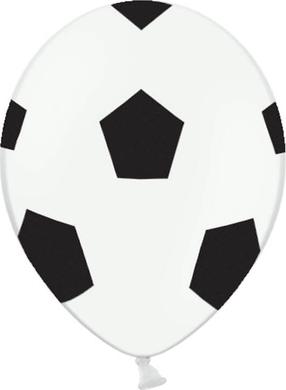 Balionų rinkinys ovalūs PartyDeco Football, balta sp./juoda sp., 6 vnt.