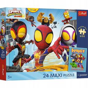 Dėlionė Trefl Spidey Spider Adventures 14391, 60 cm x 40 cm, 24 vnt., įvairių spalvų