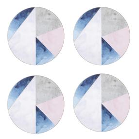 Stalo padėkliukas Creative Tops Geometric Palette, 12 cm x 12 cm x 12 cm, 4 vnt., Įvairių spalvų
