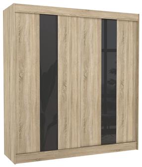 Skapis ADRK Karen, pelēka krās./brūngans krās., 61 cm x 200 cm x 215 cm