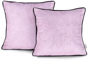 Dekoratyvinės pagalvėlės užvalkalas Restilo Velvet, juoda/rožinė, 45 cm x 45 cm, 2 vnt.