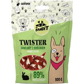 Skanėstas šunims Mr. Bandit Twister Rabbit Sticks, triušiena, 0.5 kg