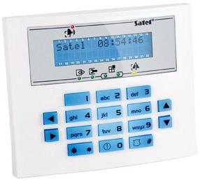 Signalizācijas vadības pults Satel INT-KLCDS-BL, LCD, balta krās.