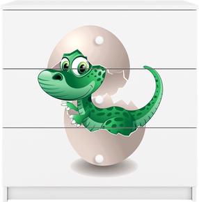 Bērnu kumode Kocot Kids Babydreams Baby Dino, balta krās., 41 cm x 80 cm x 80.5 cm