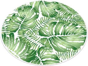 Vonios grindų kilimėlis Foutastic Pied 359CHL4704, balta sp./žalia sp., 100 cm x 100 cm, Ø 100 cm