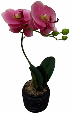 Dirbtinis augalas vazone, orchidėja, žalia sp./rožinė sp., 40 cm x 11 cm