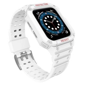Siksniņa Hurtel, Protect Strap Band With Case Apple Watch 45/44/42mm, balta krās.