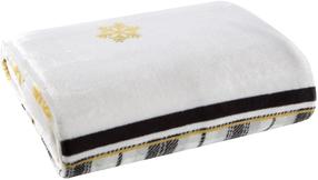 Pledas Christmas K156-01, aukso sp./balta sp./juoda sp., 150 cm x 200 cm