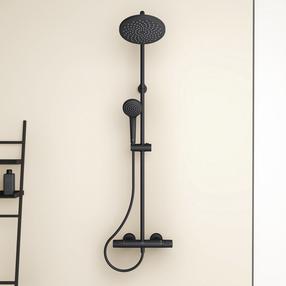 Душевой набор с термостатическим смесителем Ideal Standard Ceratherm T25, черный цв.
