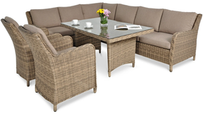 Lauko baldų komplektas Focus Garden Maryland Dining, ruda sp., 7-8 vietų