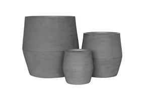 Puķu pods Domoletti LT14935-3S, keramika/māls, Ø 48.5 cm, pelēka krās.