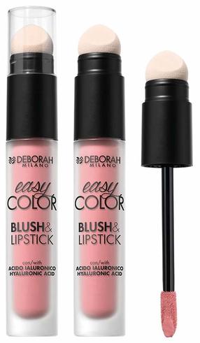 Šķidrie sārtumi Deborah Milano Easy Color Blush & Lipstick, pink crush krās., 01, 4 ml