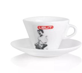Puodelis su lėkštute Lelit PL303, balta sp., 0.27 l