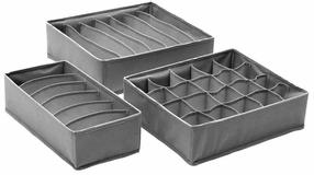 Органайзер, для хранения вещей, набор AG126G, серый цв., 33 x 31