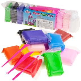 Набор для изготовления глиняных фигурок, c аксессуарами Air Dough, многоцветный
