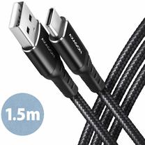 Vads Axagon BUCM-AM15AB, USB Type C/USB Type A, 150 cm, melna krās.