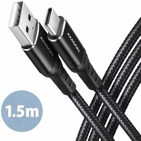 Vads Axagon BUCM-AM15AB, USB Type C/USB Type A, 150 cm, melna krās.