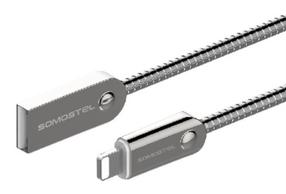 Uzlādes vads Somostel SMS-BJ01, USB Type C/USB Type A, 100 cm, sudraba krās.