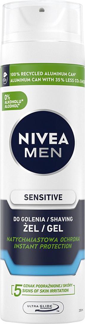 Skūšanās gēls Nivea Sensitive Instant Protection, 200 ml
