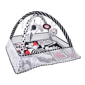 Aktyvumo kilimėlis, su kamuoliukais Play Gym ZA5826, 78 cm x 78 cm, balta sp./juoda sp.
