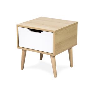 Naktinis staliukas Klups Sofie, ąžuolo sp./balta sp., 43 cm x 39 cm x 39 cm