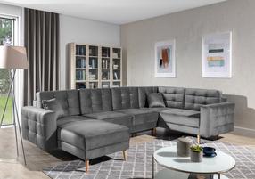 Kampinė sofa Asgard U Monolith 85, pilka sp., 202 x 326 cm x 93 cm