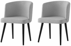 Kėdžių rinkinys Kalune Design Soft 4101 V2 974NMB1910, matinė, juoda sp./pilka sp., 57 cm x 57 cm x 81 cm, 2 vnt.
