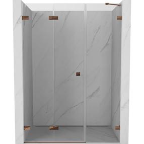 Dušo durys Mexen Lunar-F Left, 145 cm x 200 cm, rausvojo aukso sp./grūdintas