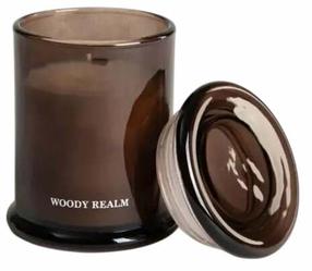 Svece, aromātiskā Homla Ester Woody Realm, 22 h, 140 g, brūna krās.