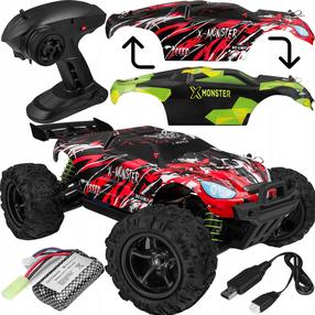Rc automašīna Overmax X-Monster 3.5, 1:18, sarkana krās./zaļa krās.