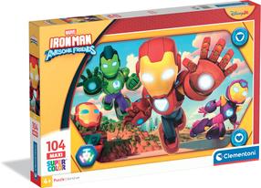 Puzle Clementoni Maxi SuperColor IronMan 23778, 42 cm x 62 cm, 104 gab., daudzkrāsaina