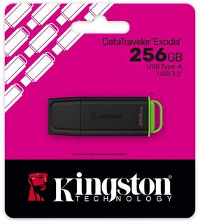 USB atmintinė Kingston Data Traveler Exodia G2, juoda sp./žalia sp., 256 GB