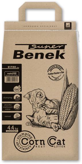 Наполнитель для кошачьего туалета Super Benek Corn Cat, органический (комкующийся), 7 л