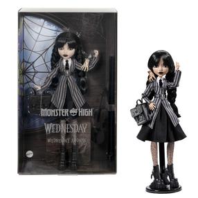 Кукла с аксессуарами Mattel Monster High Wednesday Addams HXJ04, 30 см, черный цв.