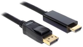 Vads Delock Displayport to HDMI Display port male, HDMI 19 pin male, 3 m, melna krās.