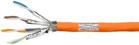Сетевой кабель Logilink CAT7a S/FTP 1000Mhz, 100 м, oранжевый цв.