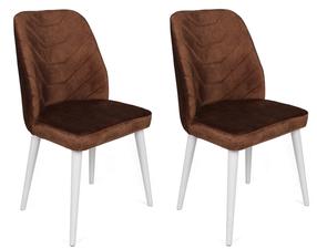 Kėdžių rinkinys Kalune Design Dallas 586 974NMB1665, matinė, ruda sp./balta sp., 49 cm x 50 cm x 90 cm, 2 vnt.