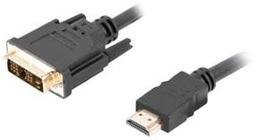 Laidas Lanberg HDMI to DVI-D Single Link HDMI 19 pin male, DVI-D male, 1.8 m, juoda sp.