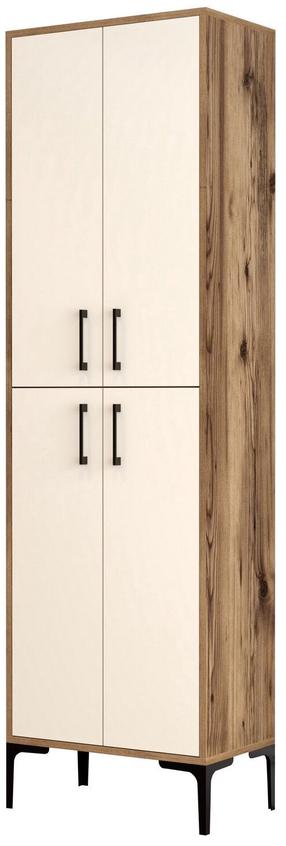 Batų spintelė Kalune Design Berlin A, kreminė sp./ruda sp., 35 cm x 60 cm x 200 cm