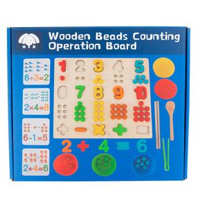 Izglītojošs aprēķinu komplekts, matemātika Martom Beads Counting Operation Board, daudzkrāsaina