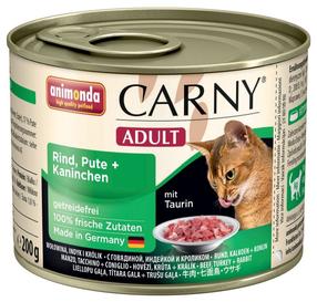Влажный корм для кошек Animonda Carny Adult, говядина/крольчатина/индюшатина, 0.2 кг