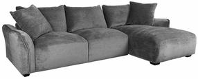 Kampinė sofa Home4you Divi, pilka sp., dešininė, 284 x 162 cm x 83 cm