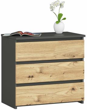 Komoda Akord CL3 3SZ, ąžuolo, 60 cm x 35 cm x 57 cm