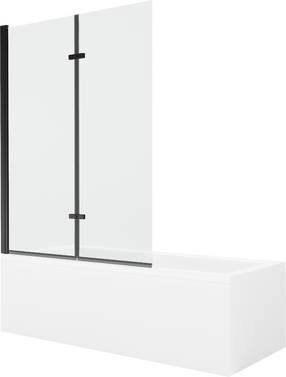 Vonia su sienele, laisvai pastatoma Mexen Cubik, 150 cm x 70 cm x 40 cm, stačiakampis, skaidri sp./balta sp.
